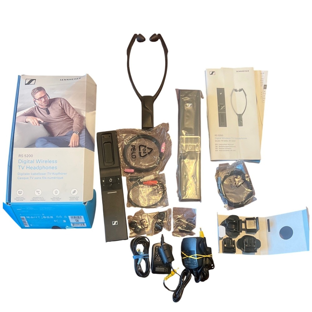 Sennheiser RS 5200 Digital‎ Wireless TV Headphones Set Black RR 5200 TR 5000